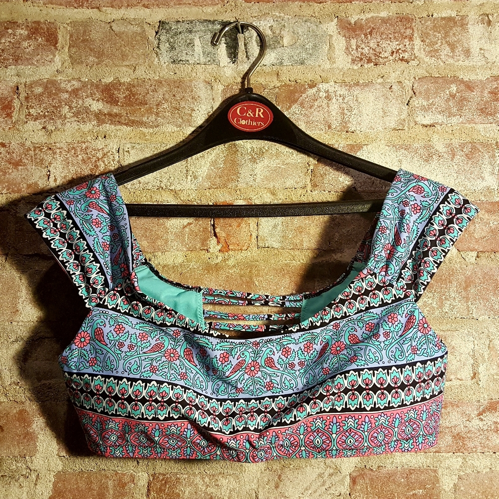 Multicolored Flowered Bikini Top